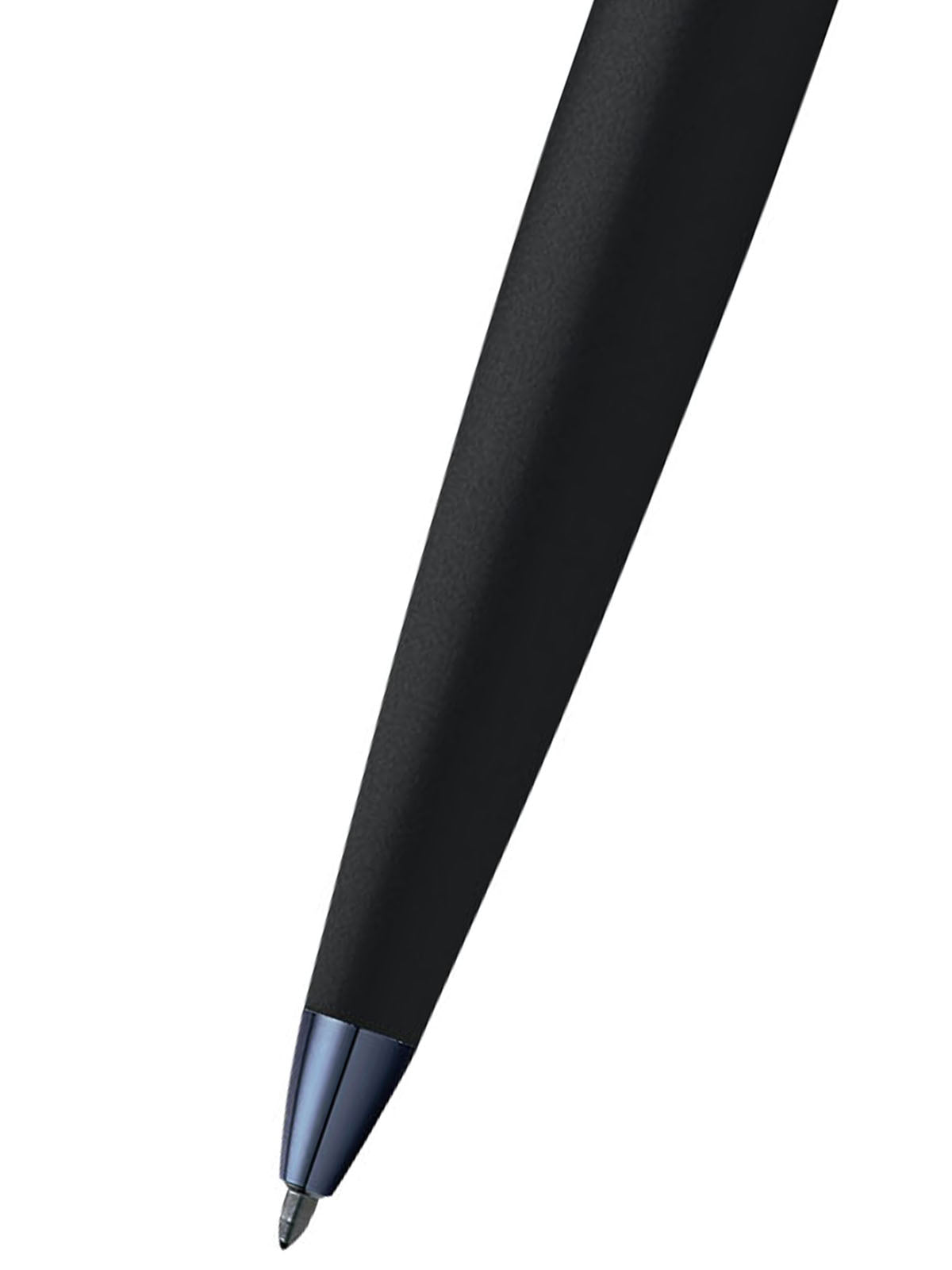 Close-up detail showing quality craftsmanship and materials - A.T. Cross ATX Basalt Black with Blue PVD Ballpoint Pen - Co