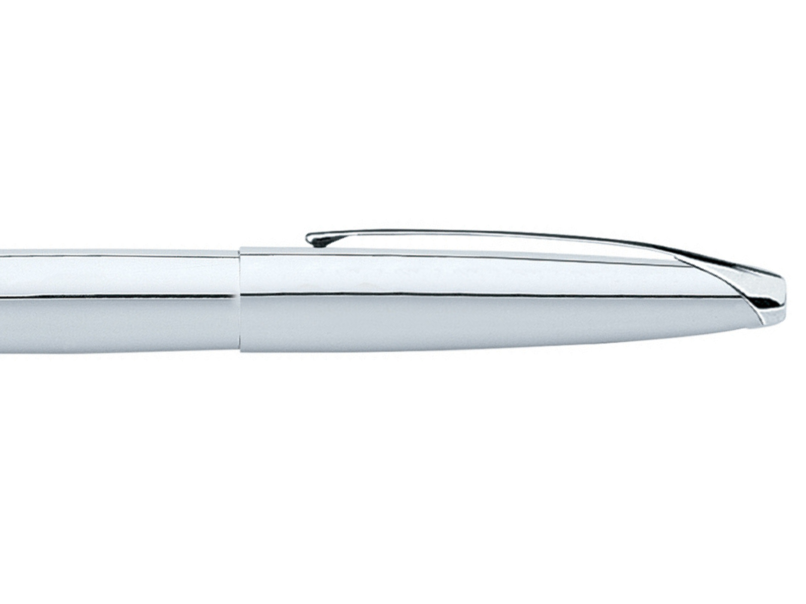 Lifestyle photo showing A.T. Cross ATX Pure Chrome Stainless Steel Fine Nib Fountain Pen in use - A.T. Cross