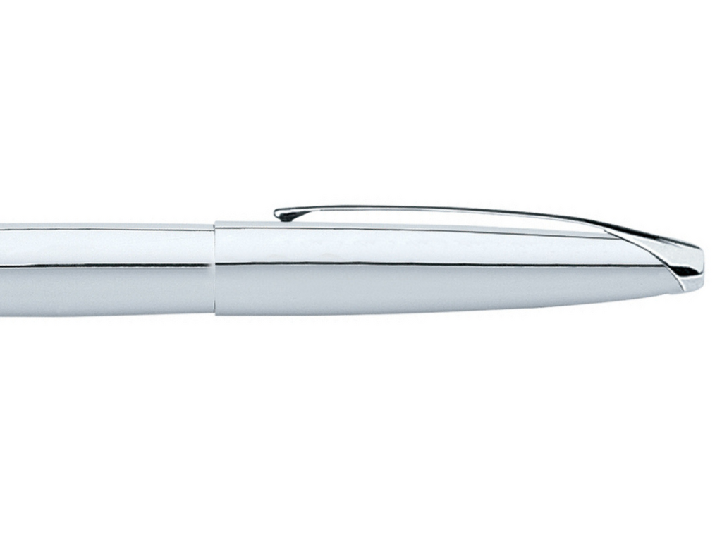 Lifestyle photo showing A.T. Cross ATX Pure Chrome Stainless Steel Extra Fine Nib Fountai in use - A.T. Cross