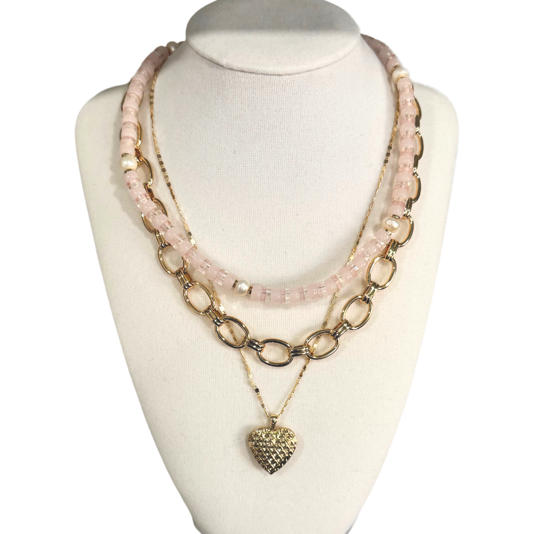 Lifestyle photo showing Ally Locket Necklace in use - MacRae & Co.