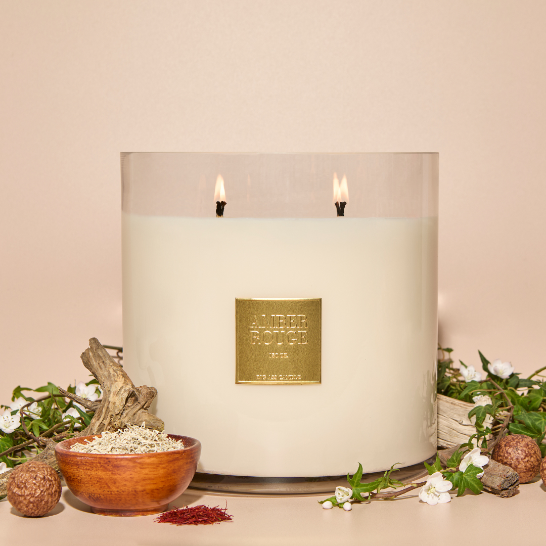 Lifestyle photo showing Baby Big Ass Candle (150 oz, 300-500 hours) in use - Big Ass Luxuries
