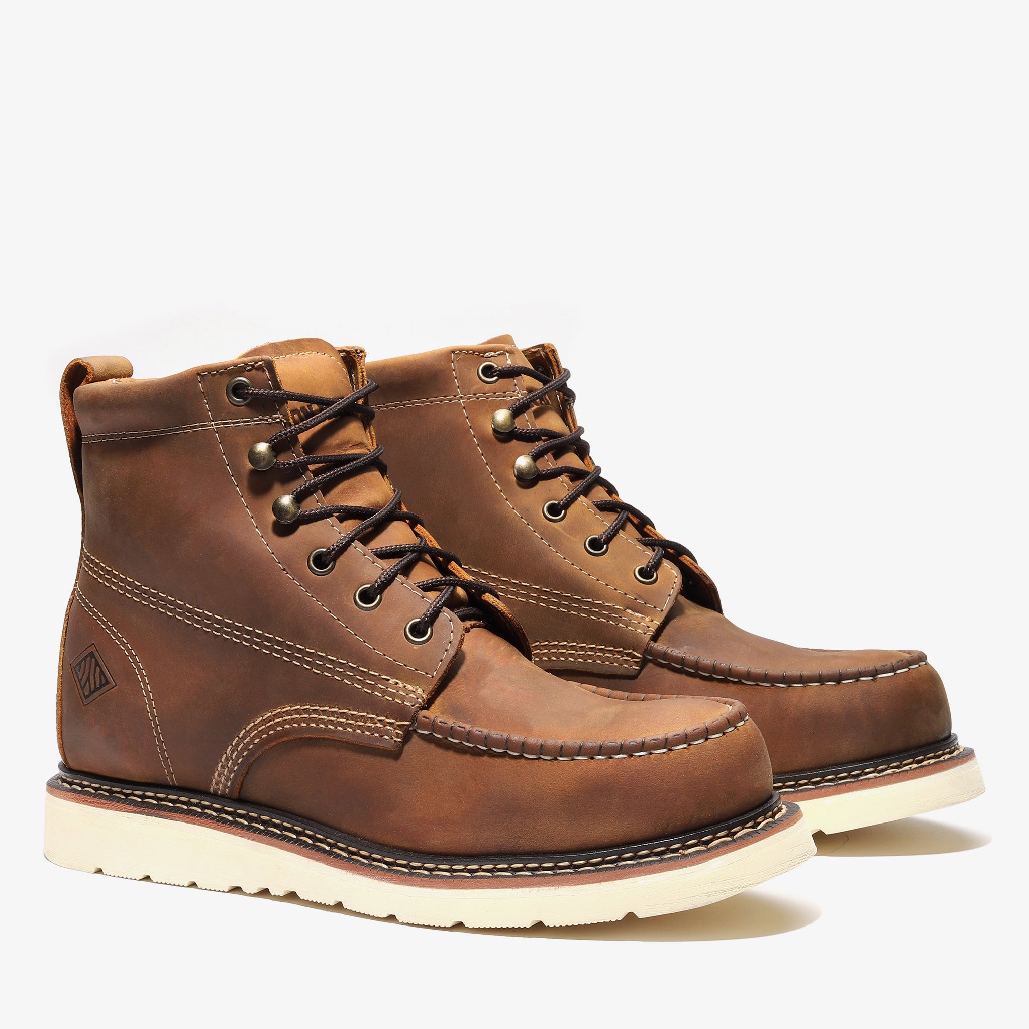 FRONTIER CLASSIC 6" MOC TOE CRAZY BROWN - premium quality - Bonanza Boots