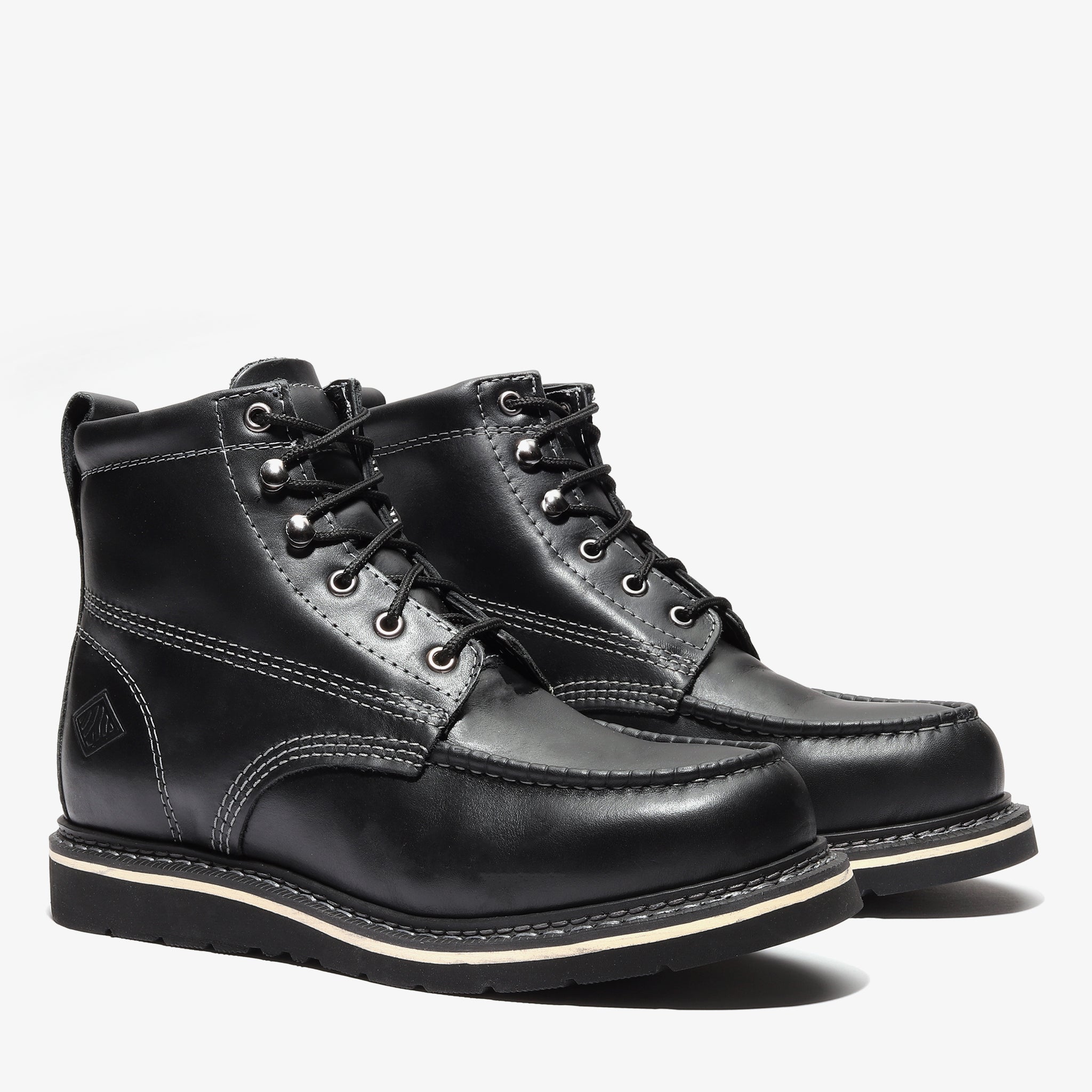 FRONTIER CLASSIC 6" MOC TOE JET BLACK - premium quality - Bonanza Boots