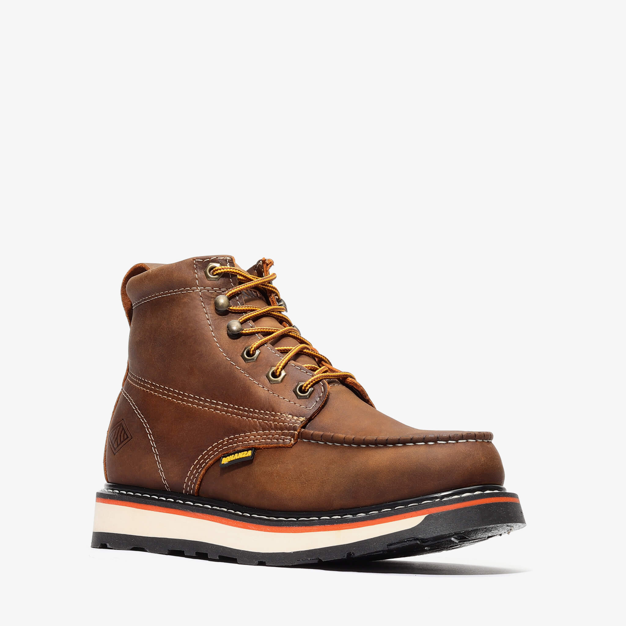 Lifestyle photo showing Bonanza Boots FRONTIER DUAL 6" MOC TOE (STEEL TOE) in use - Bonanza Boots