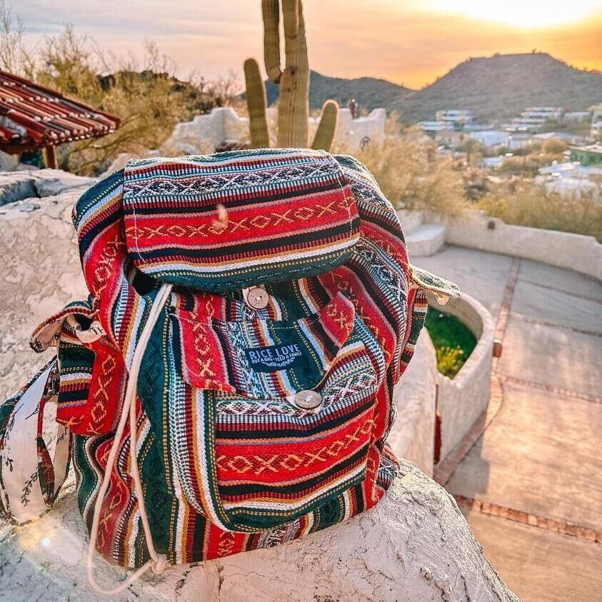 Product view 10 - Recycled Travel Backpack Delhi - Rice Love