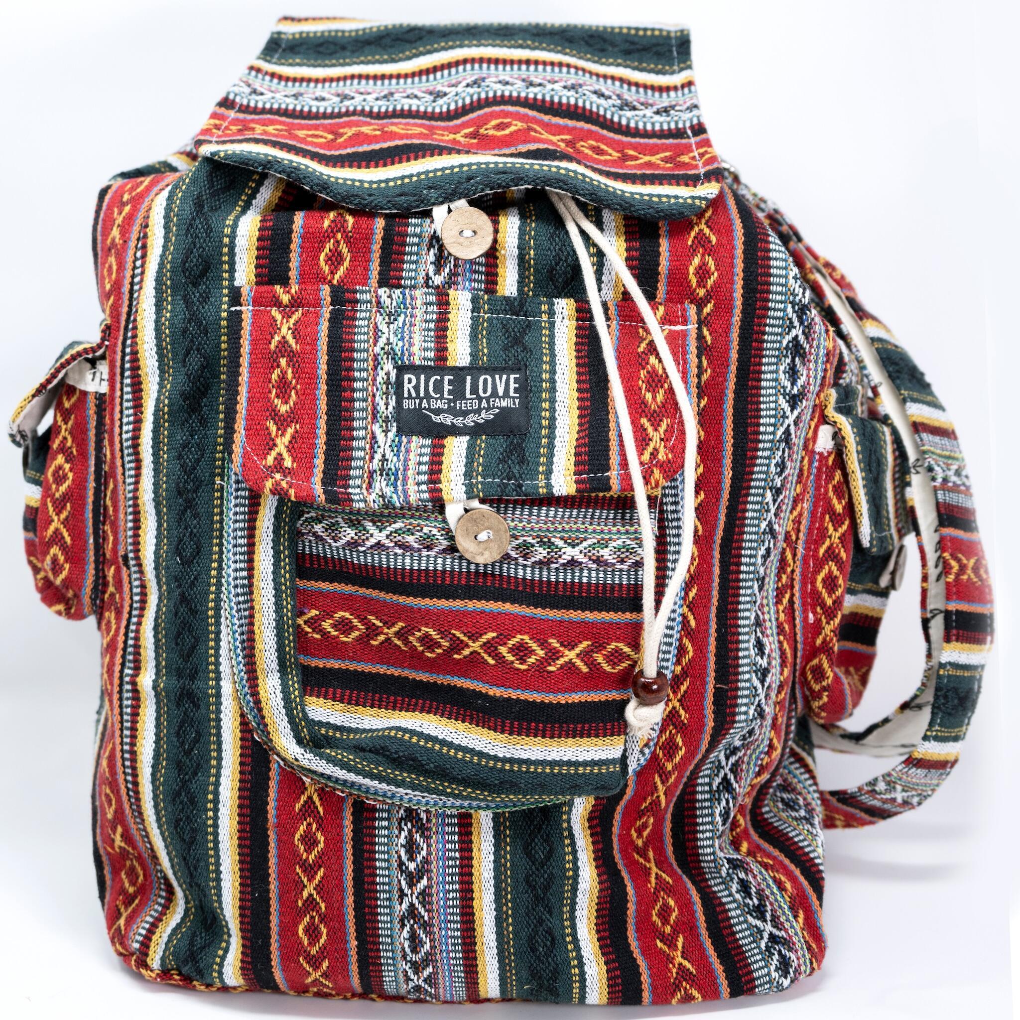 Eco-friendly travel backpack made from recycled materials - Rice Love