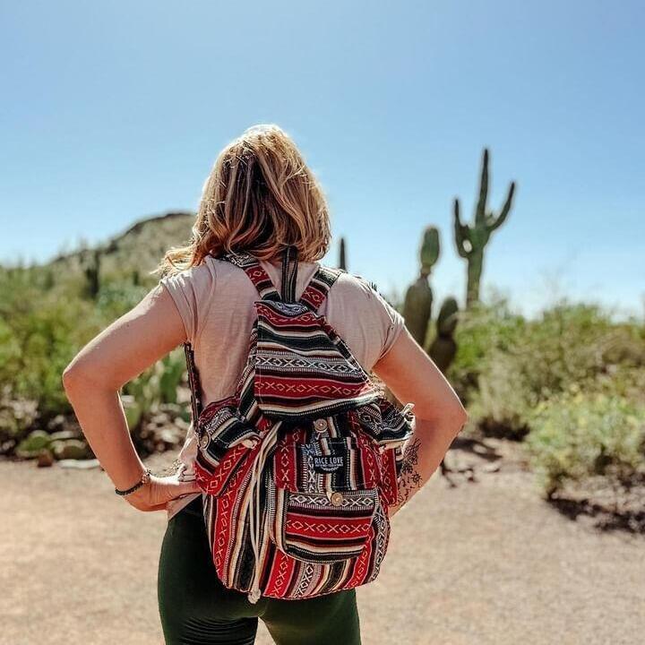 Product view 6 - Recycled Travel Backpack Delhi - Rice Love