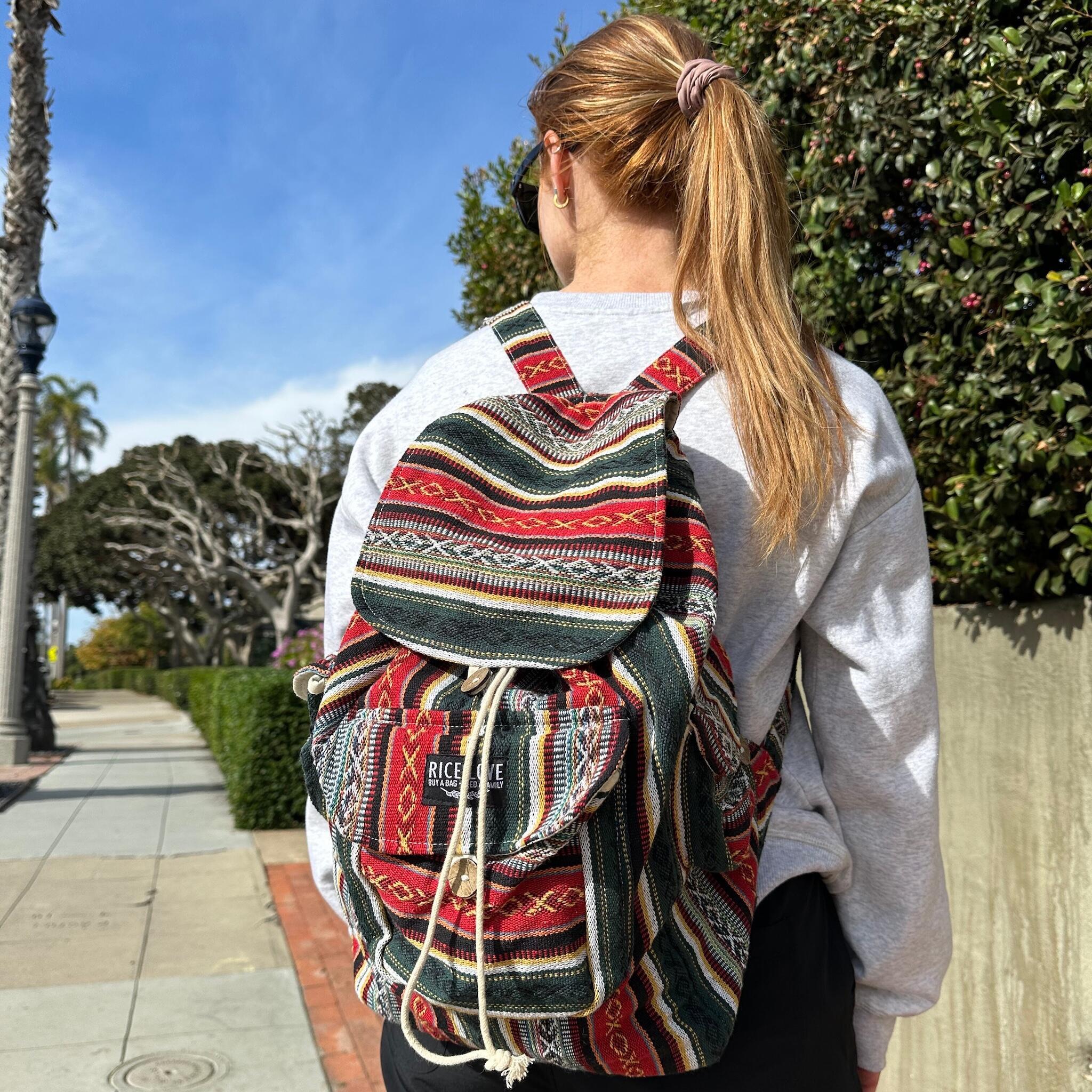 Product view 7 - Recycled Travel Backpack Delhi - Rice Love