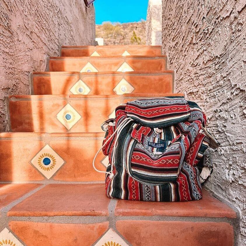 Product view 9 - Recycled Travel Backpack Delhi - Rice Love