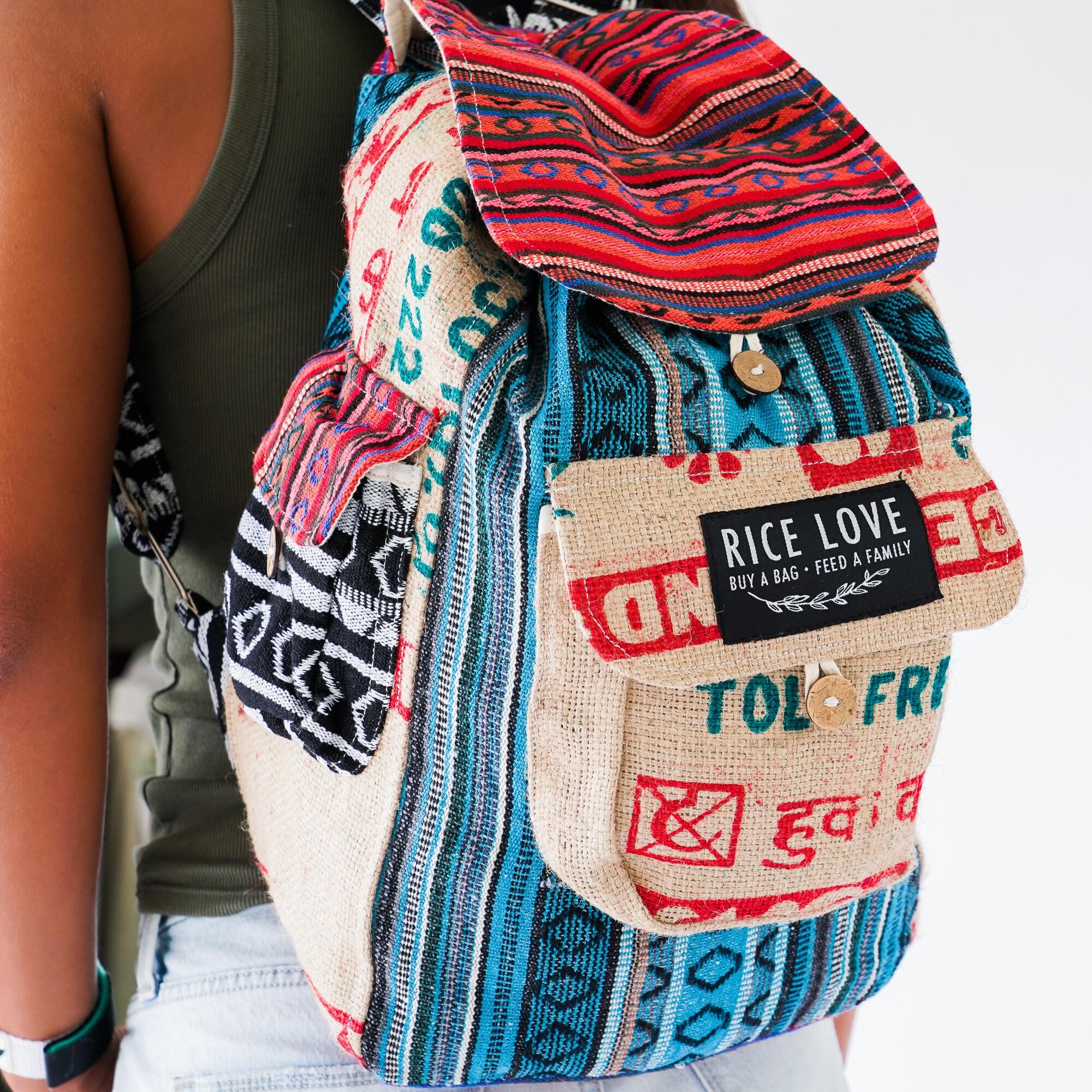Product view 4 - Recycled Travel Backpack Chennai - Rice Love