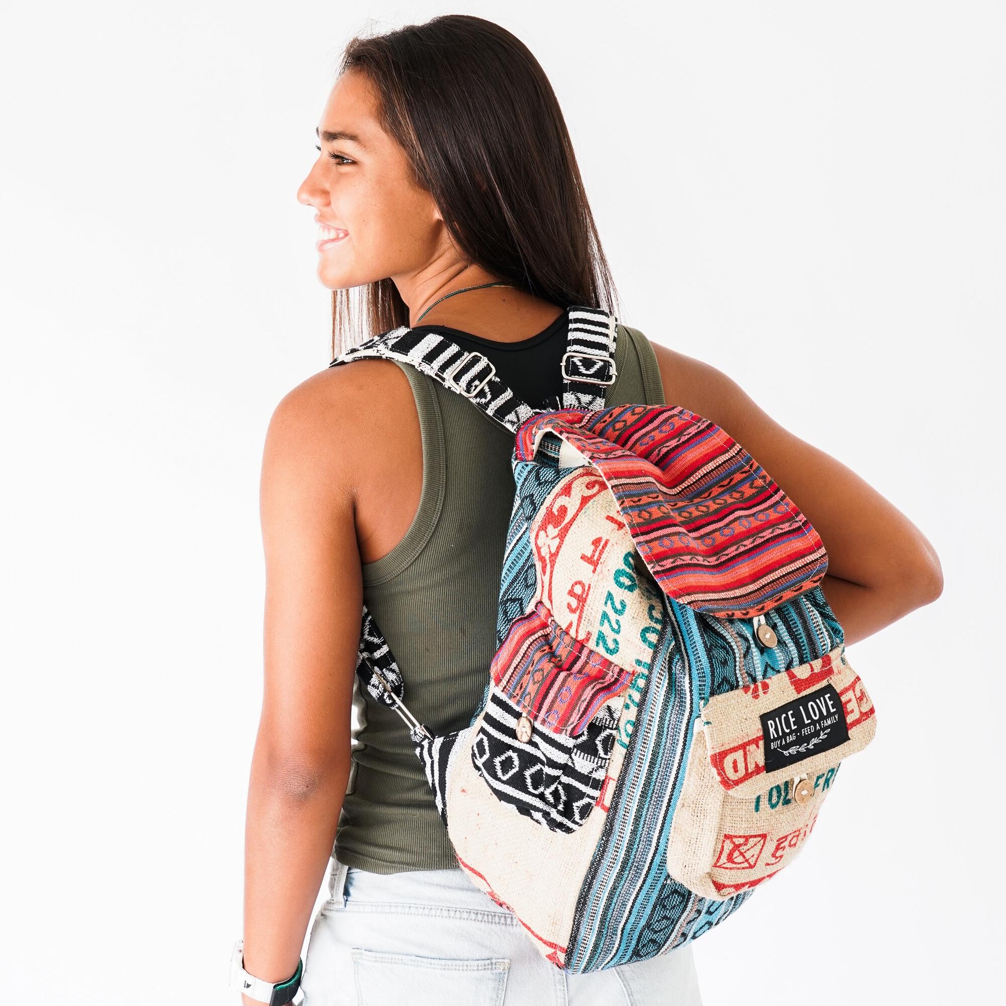 Product view 6 - Recycled Travel Backpack Chennai - Rice Love