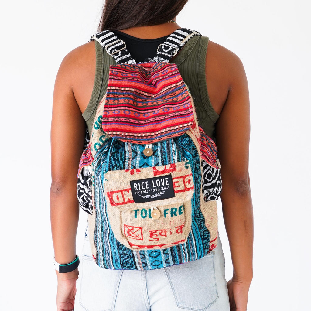 Product view 7 - Recycled Travel Backpack Chennai - Rice Love