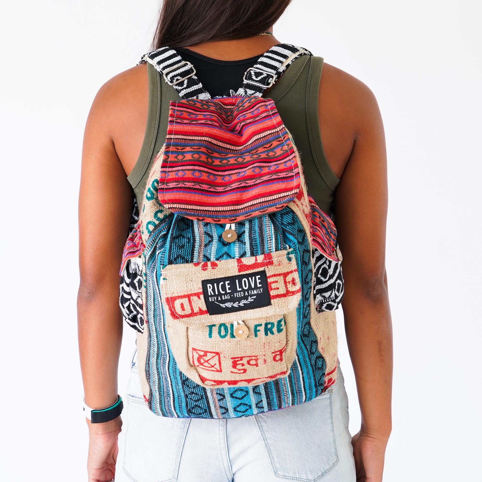 Product view 7 - Recycled Travel Backpack Chennai - Rice Love