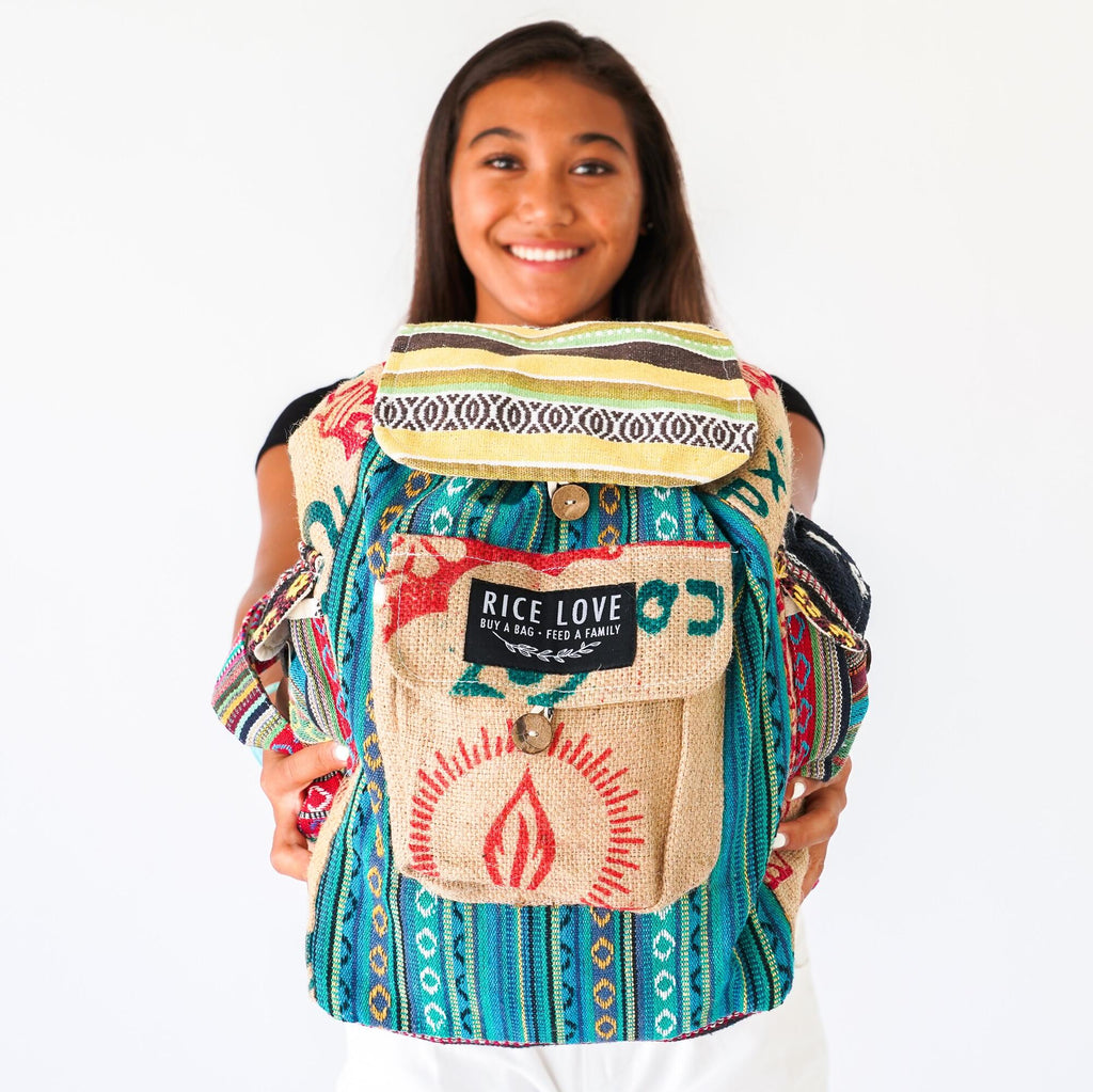 Eco-friendly travel backpack made from recycled materials - Rice Love