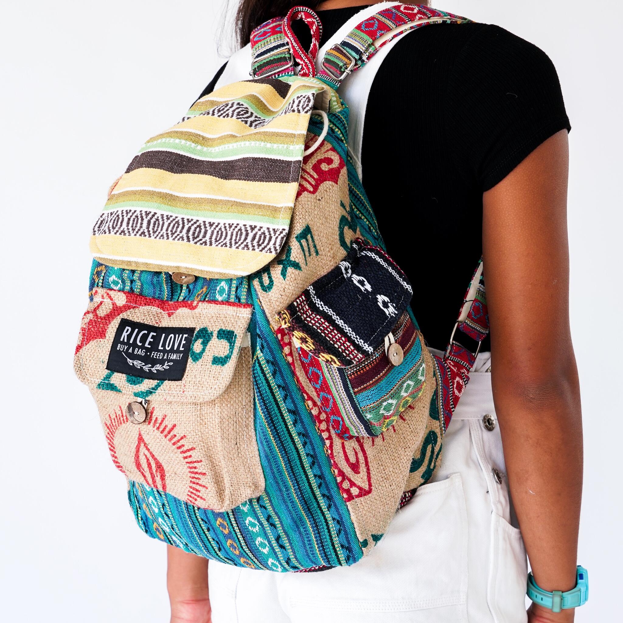 Product view 4 - Recycled Travel Backpack Goa - Rice Love
