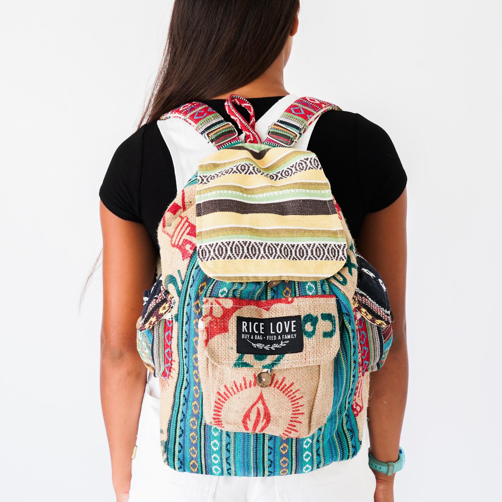 Product view 5 - Recycled Travel Backpack Goa - Rice Love