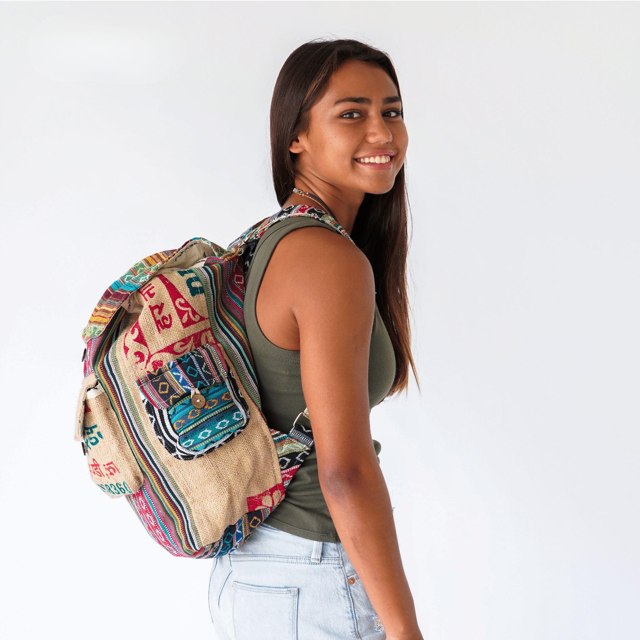 Product view 4 - Recycled Travel Backpack Jaipur - Rice Love