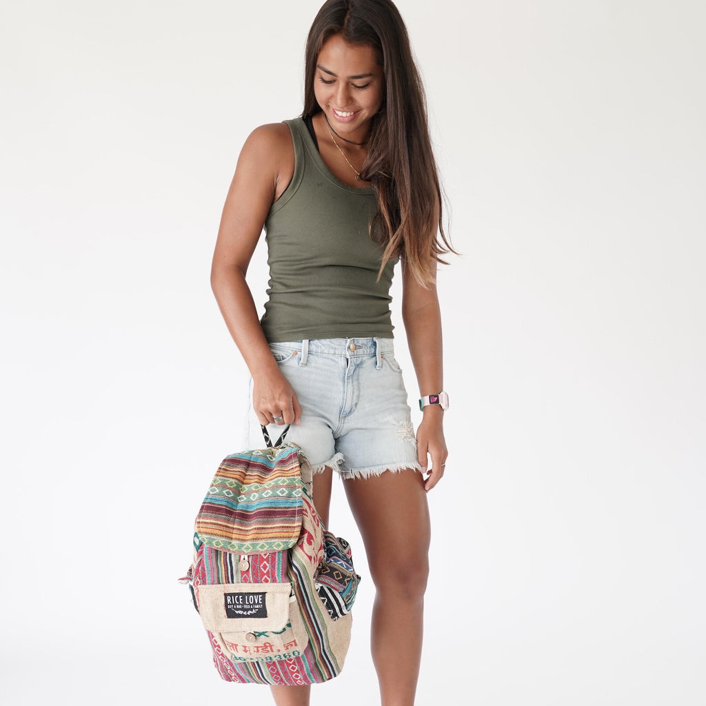 Product view 5 - Recycled Travel Backpack Jaipur - Rice Love