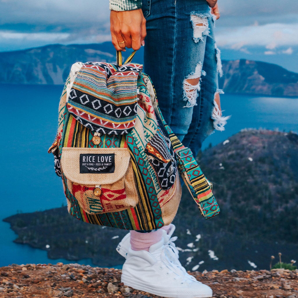 Product view 9 - Recycled Travel Backpack Kochi - Rice Love