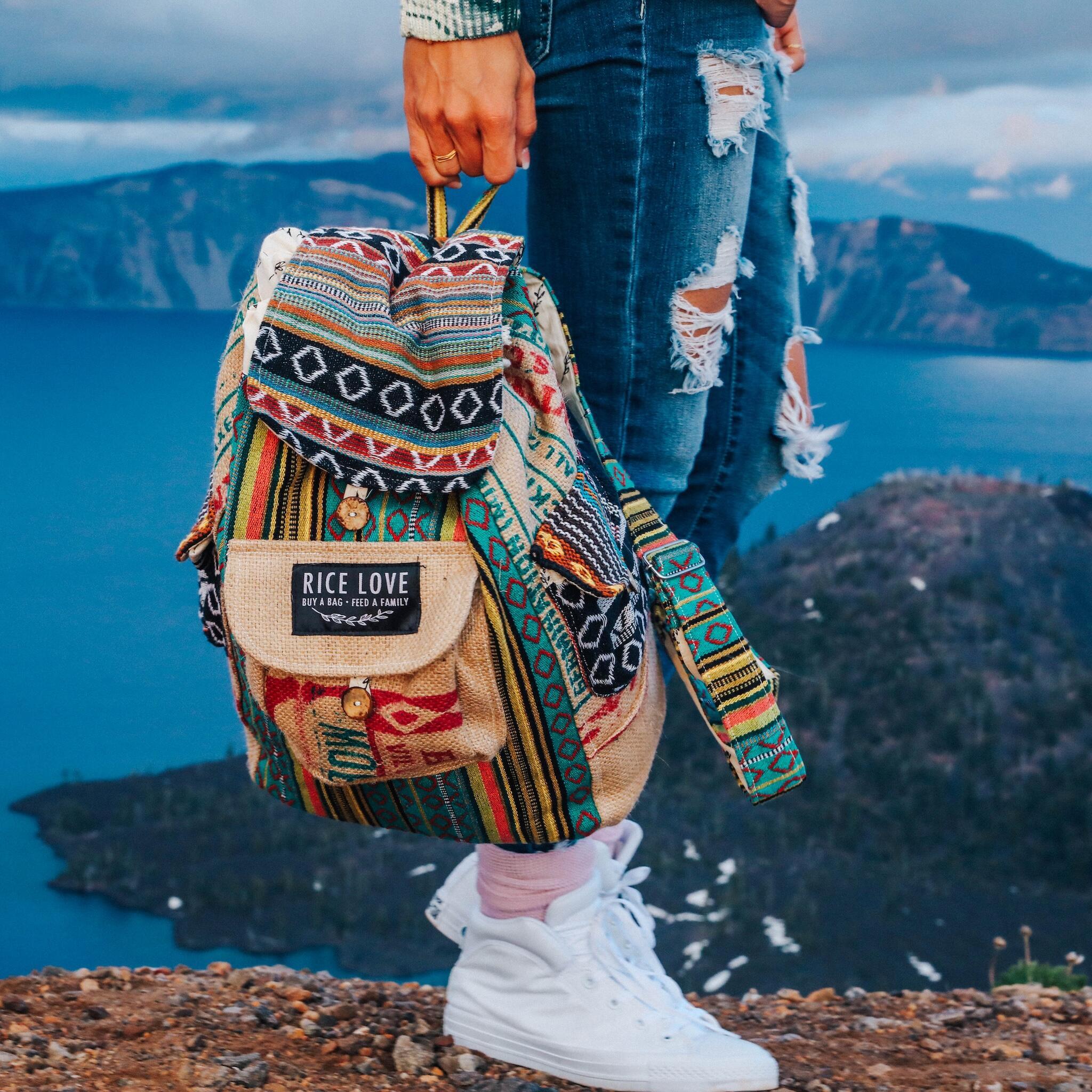 Product view 9 - Recycled Travel Backpack Kochi - Rice Love