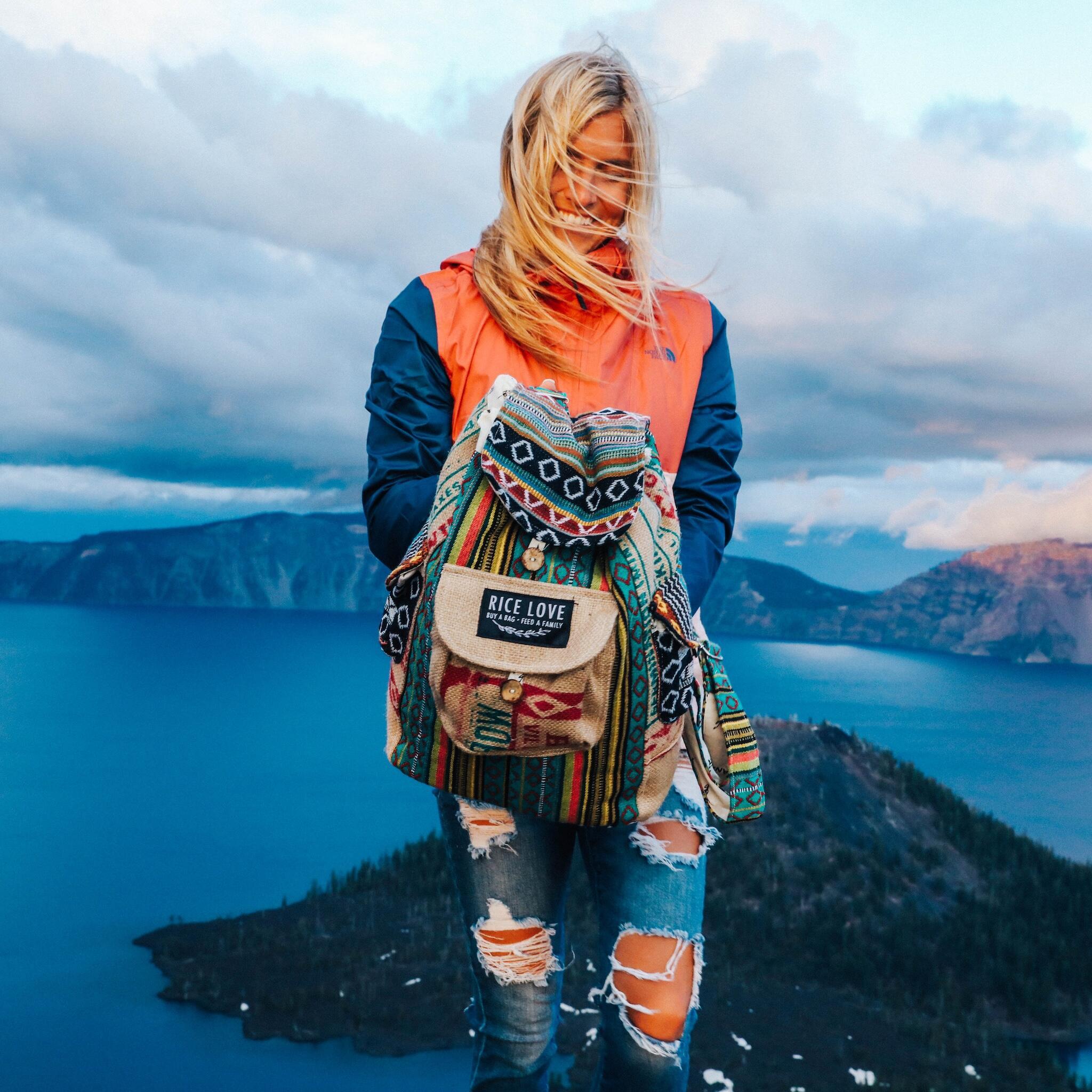 Product view 10 - Recycled Travel Backpack Kochi - Rice Love
