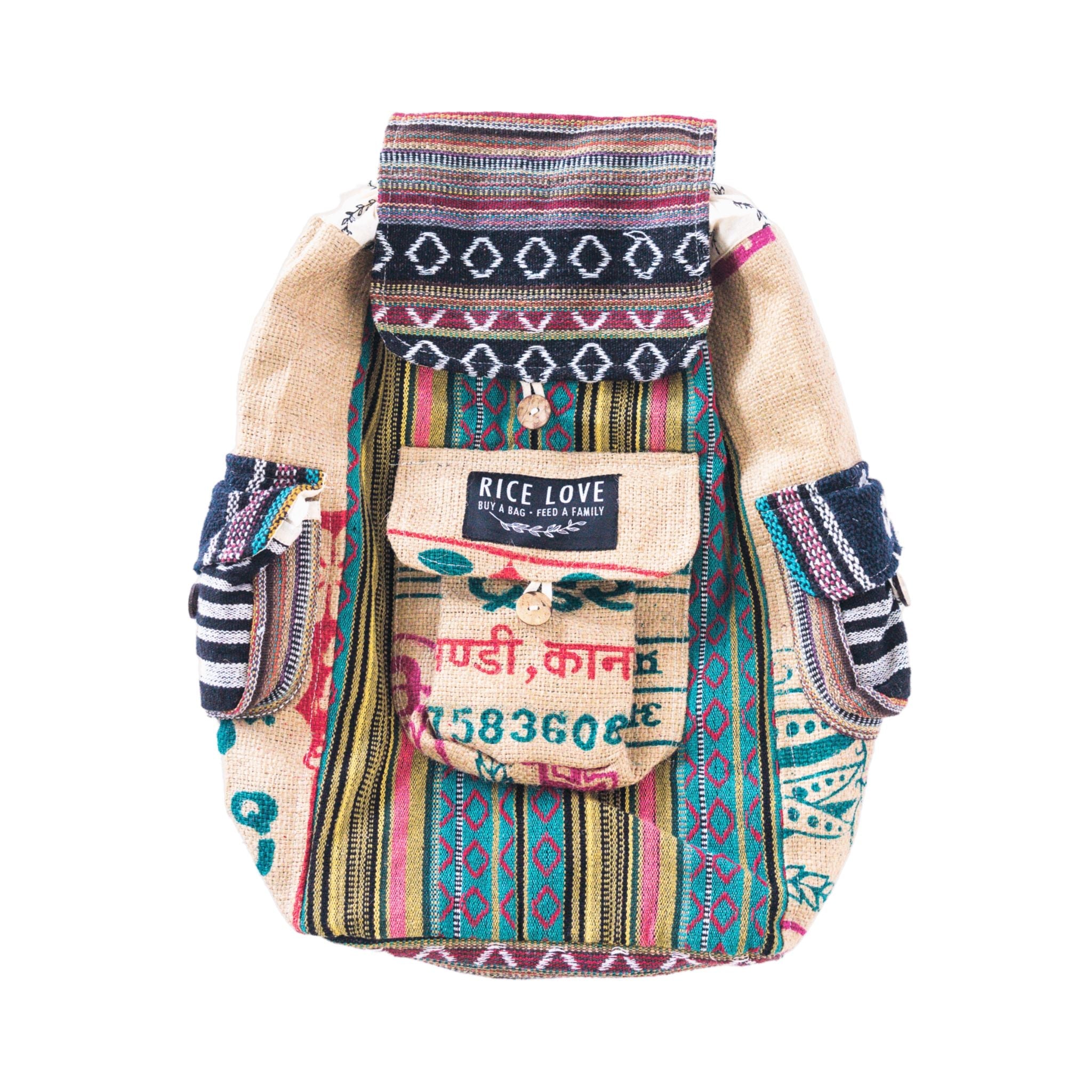 Close-up detail showing quality craftsmanship and materials - Recycled Travel Backpack Kochi