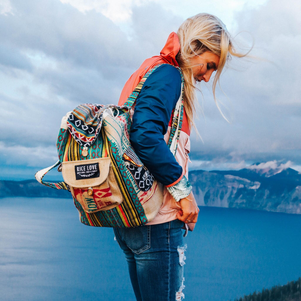 Product view 8 - Recycled Travel Backpack Kochi - Rice Love