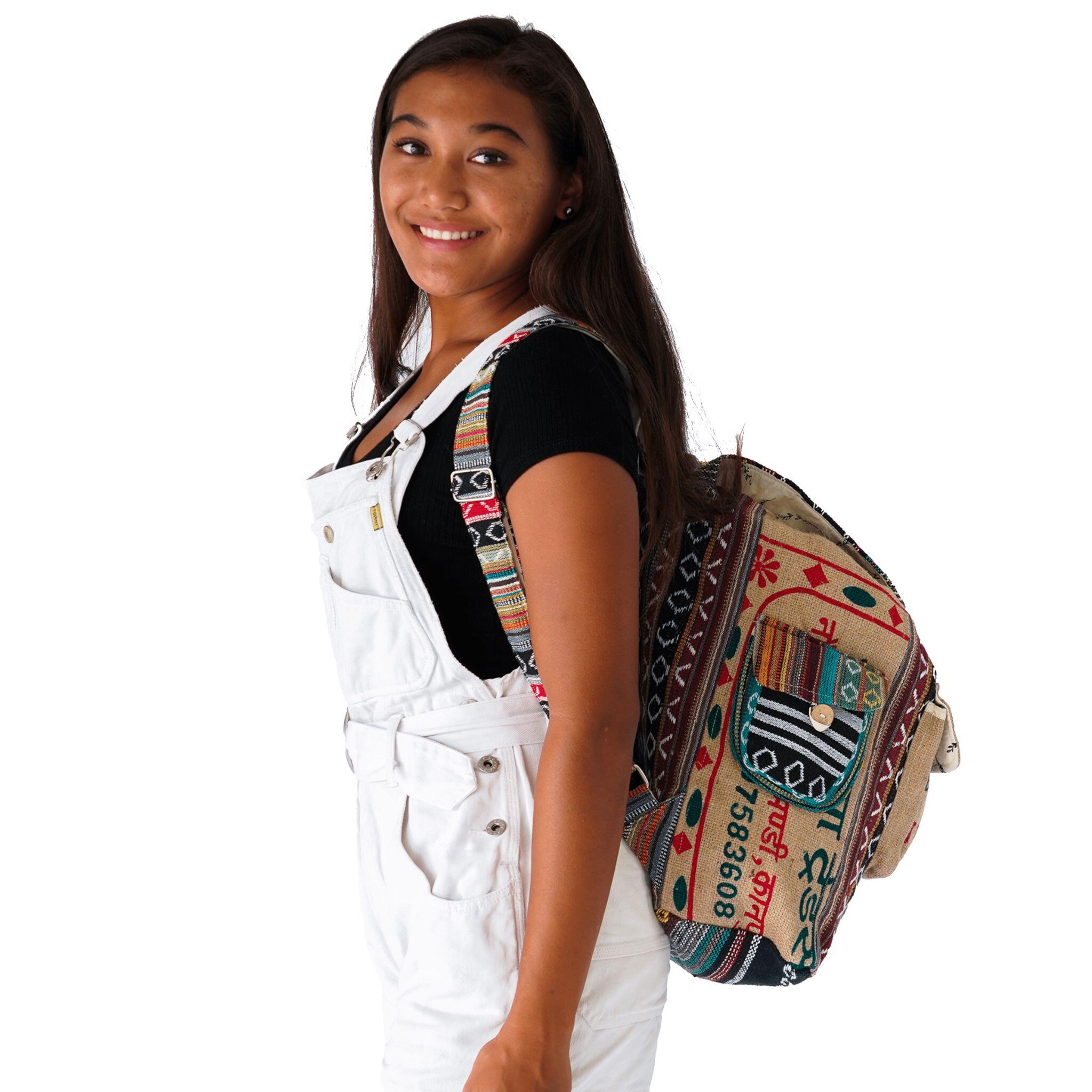 Product view 4 - Recycled Travel Backpack Mumbai - Rice Love