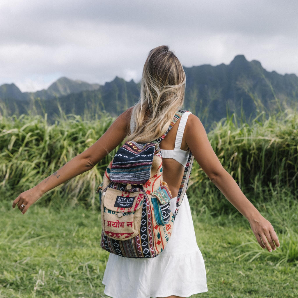 Product view 7 - Recycled Travel Backpack Mumbai - Rice Love