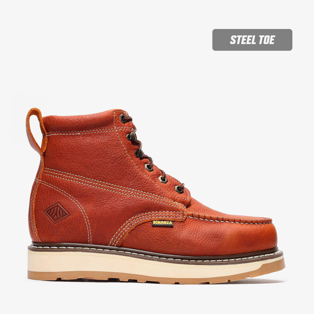 Close-up detail showing quality craftsmanship and materials - FRONTIER DUAL 6" MOC TOE (STEEL TOE)