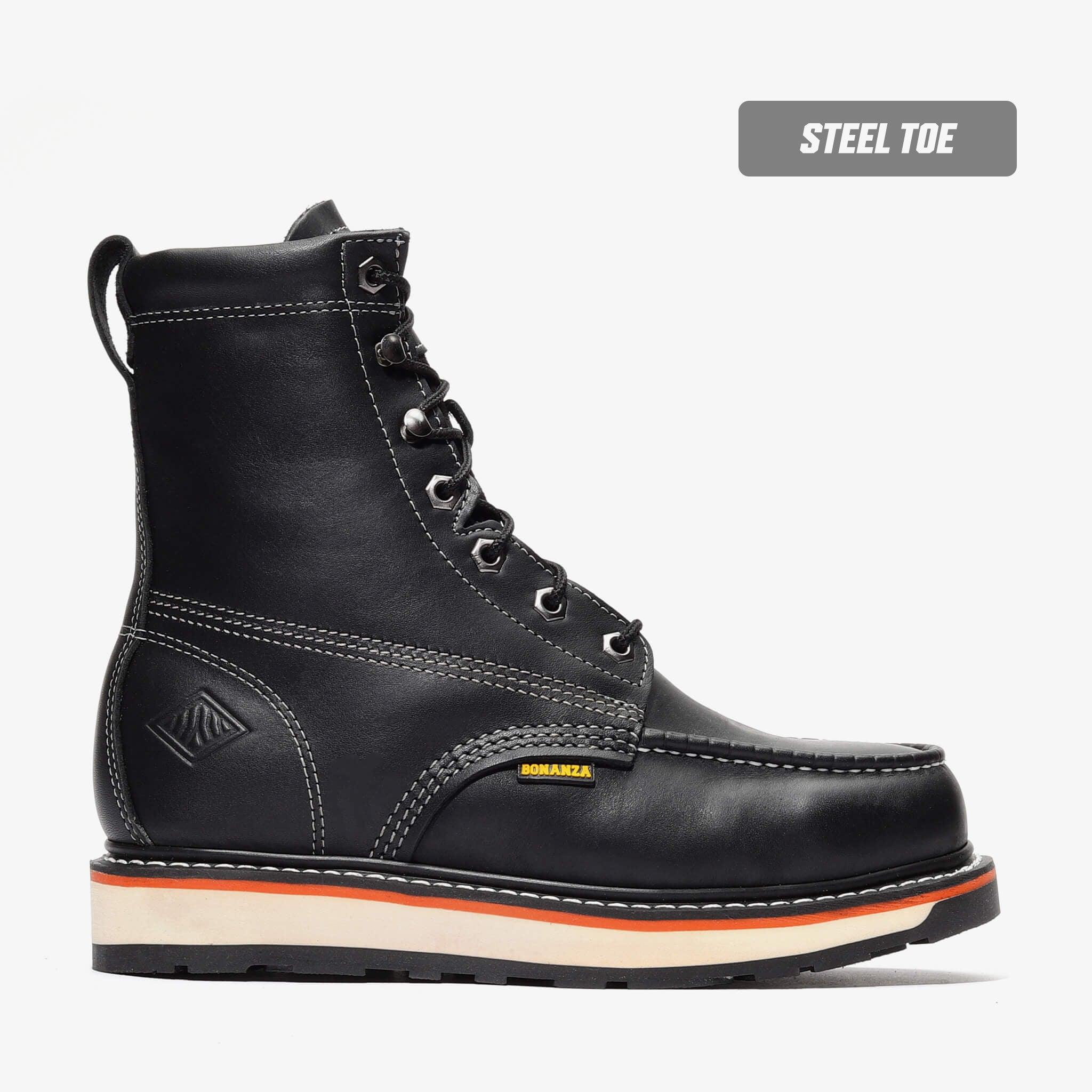 Close-up detail showing quality craftsmanship and materials - FRONTIER DUAL 8" MOC TOE (STEEL TOE)