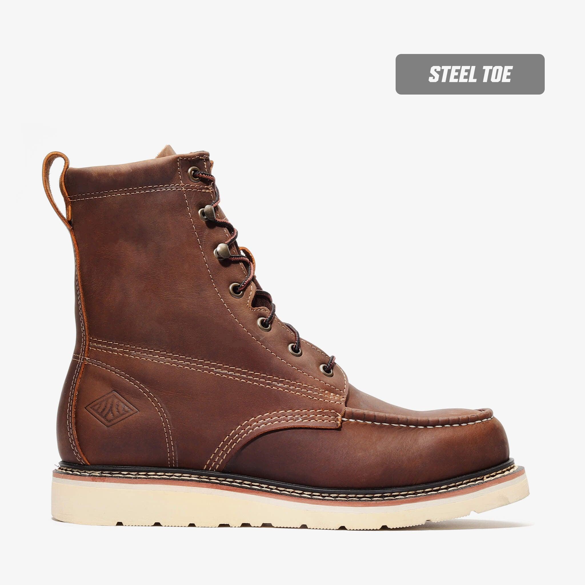 Close-up detail showing quality craftsmanship and materials - FRONTIER CLASSIC 8" MOC TOE XL (STEEL TOE)