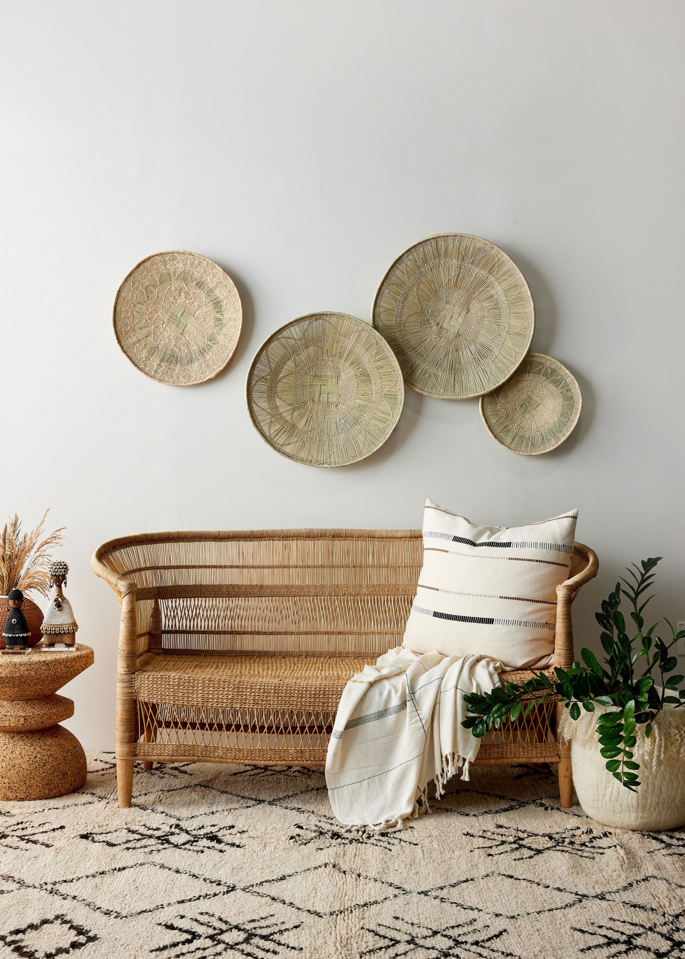 Lifestyle photo showing Mason Hand-Loomed Cotton Pillow in use - Kanju Interiors
