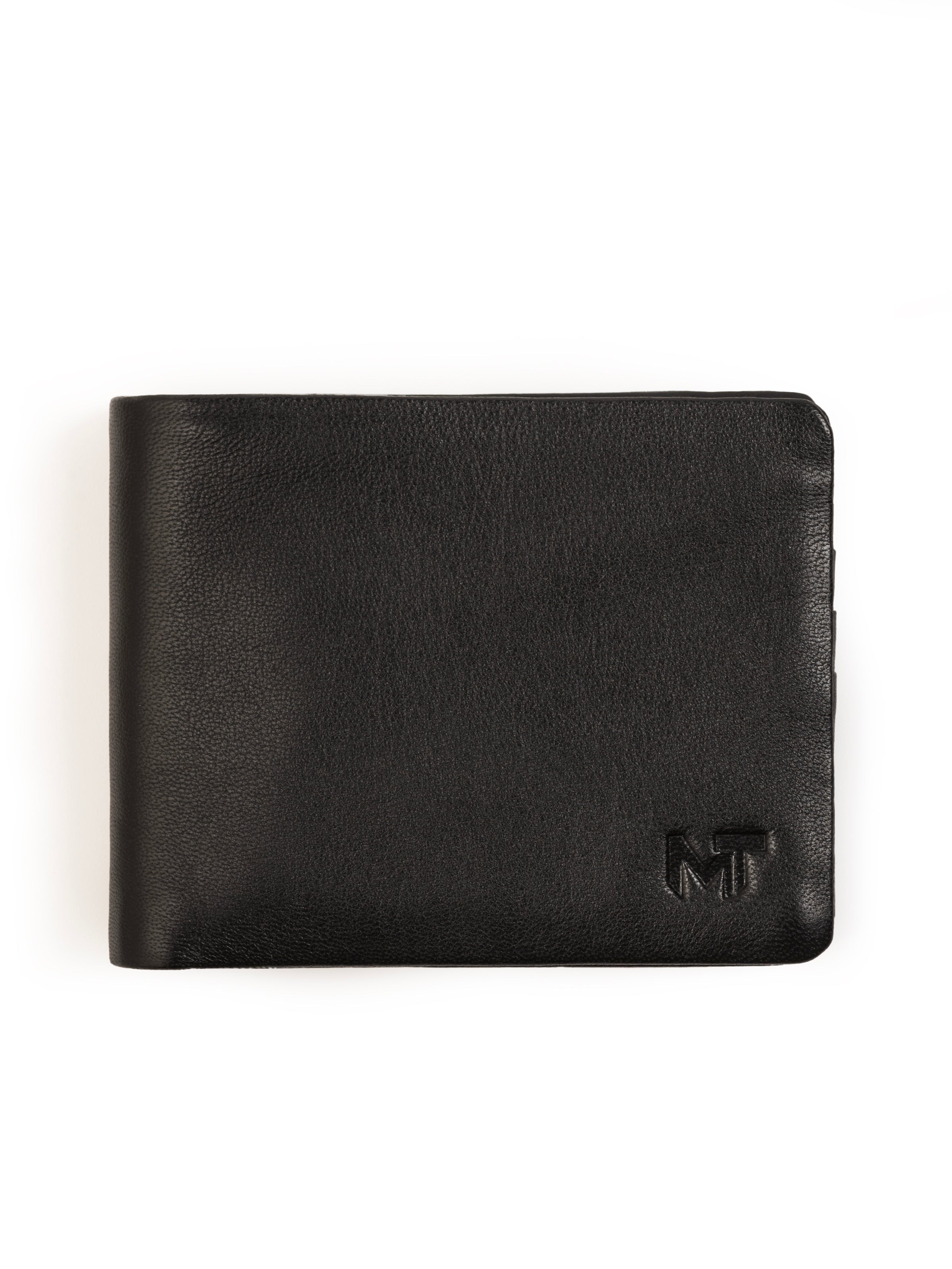 Lifestyle photo showing Black Kodiak Billfold in use - Classy Leather Bags
