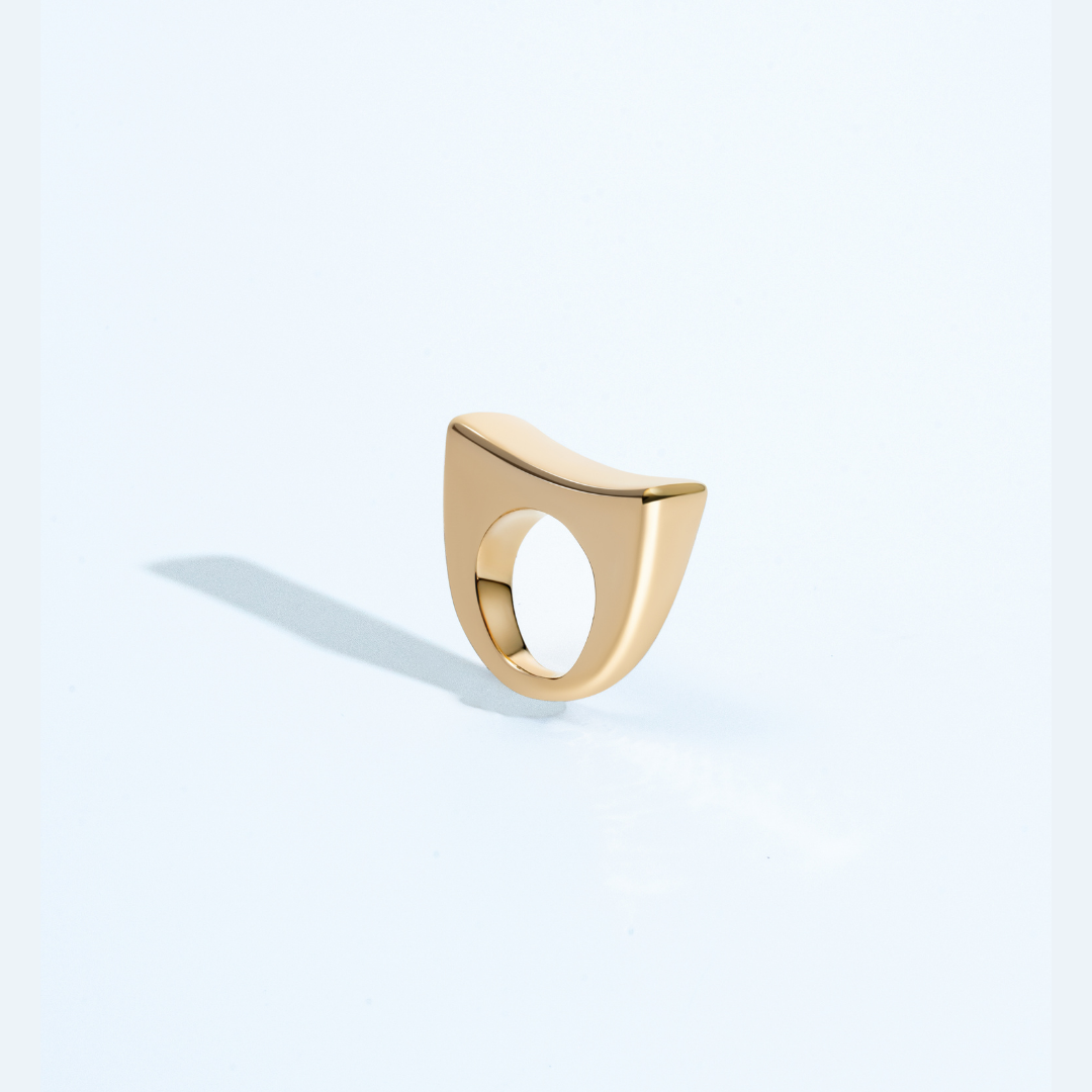 Close-up detail showing quality craftsmanship and materials - Caroline Gold Ring