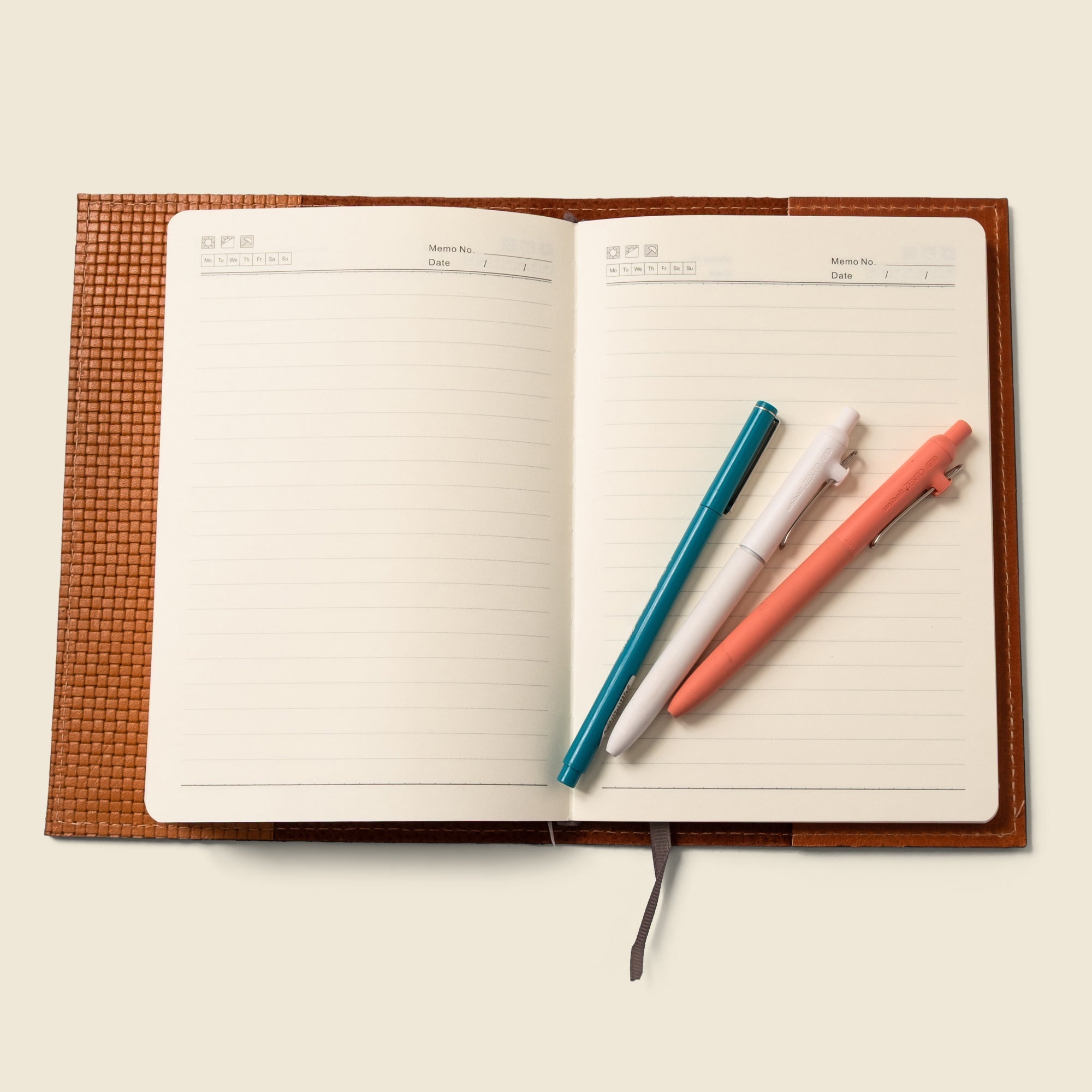 Product view 4 - Refillable A5 Leather Notebook Cover – Tan Limited Edition - CASUPO