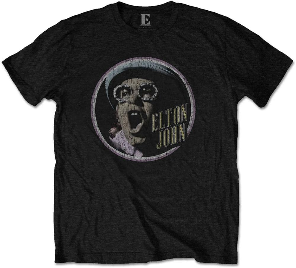 Close-up detail showing quality craftsmanship and materials - Elton John Mens T-shirt - Officially Licensed - Bennie and t