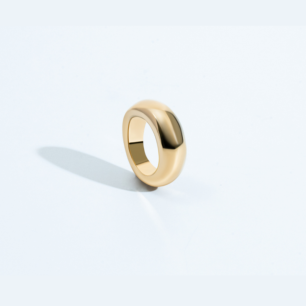 Close-up detail showing quality craftsmanship and materials - Evelyn Gold Ring