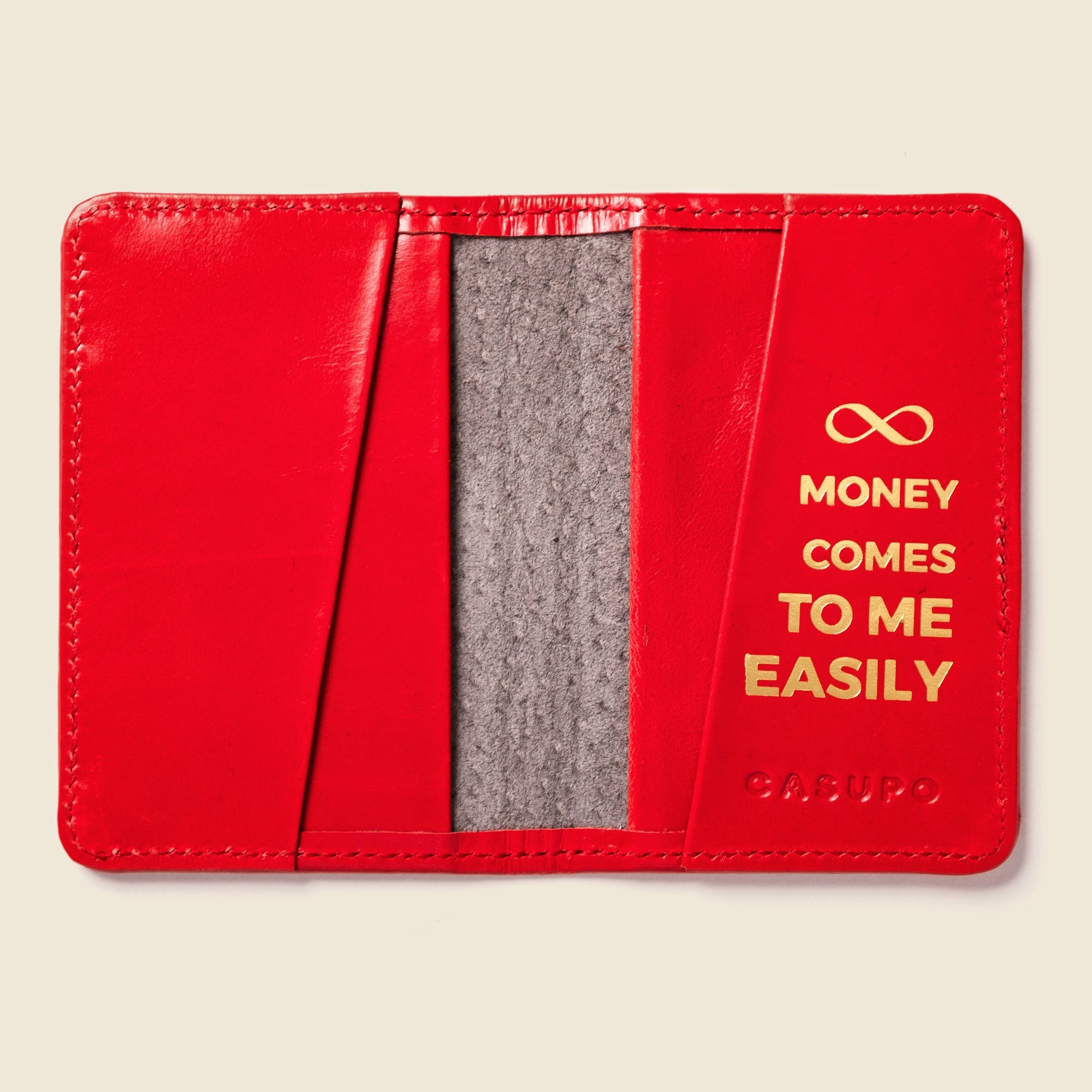 Product view 4 - Compact Bifold with RFID Protection - Fire Red - CASUPO