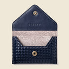 Close-up detail showing quality craftsmanship and materials - Mini Envelope Wallet With RFID protection - Navy Limited Edi