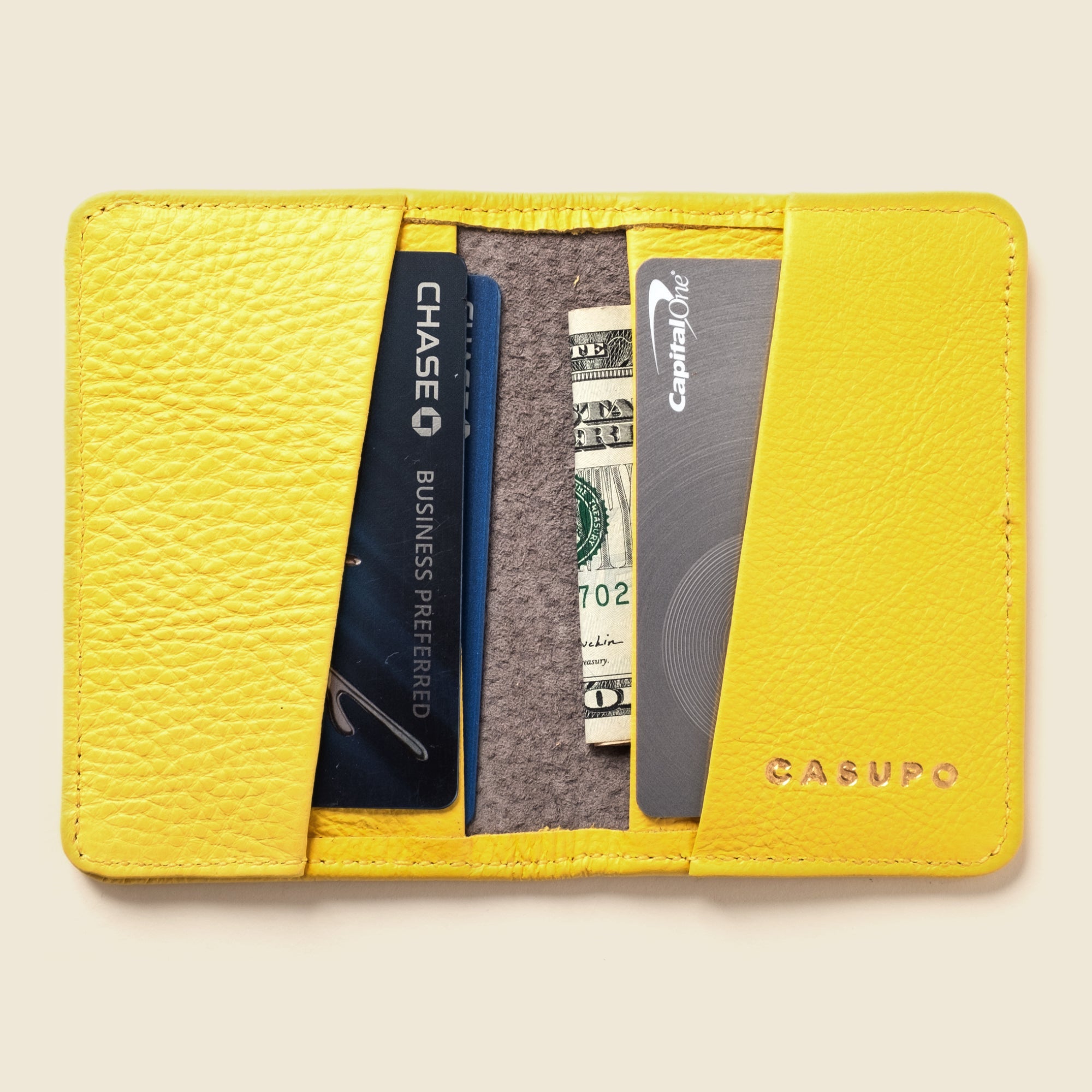 Product view 4 - Compact Bifold with RFID Protection - Sunny Yellow - CASUPO