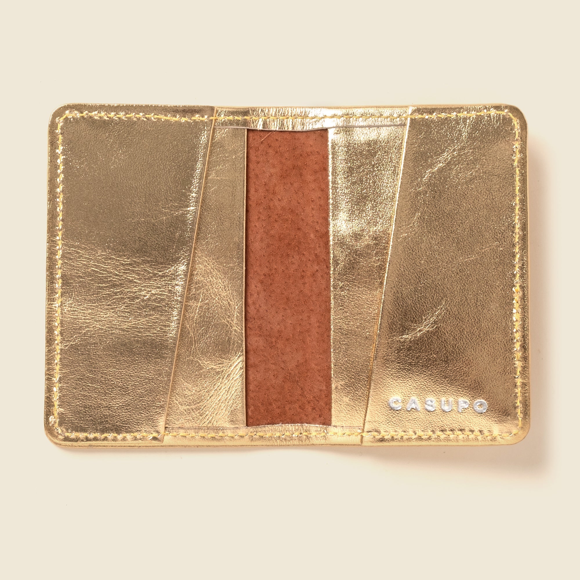 Compact Bifold with RFID Protection - Gold - premium quality - CASUPO