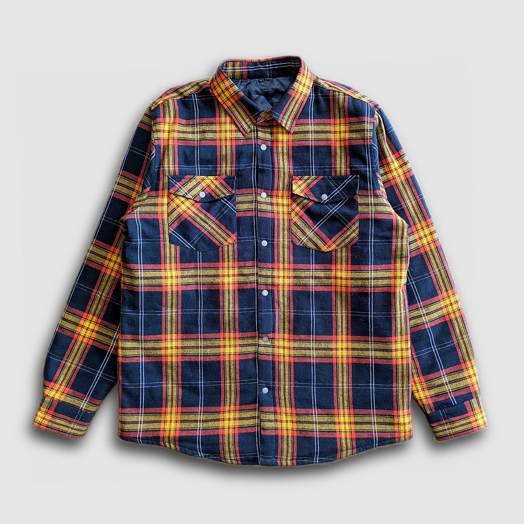 Juniper Insulated Flannel Shacket - Black/Red/Yellow - premium quality - Faultline395