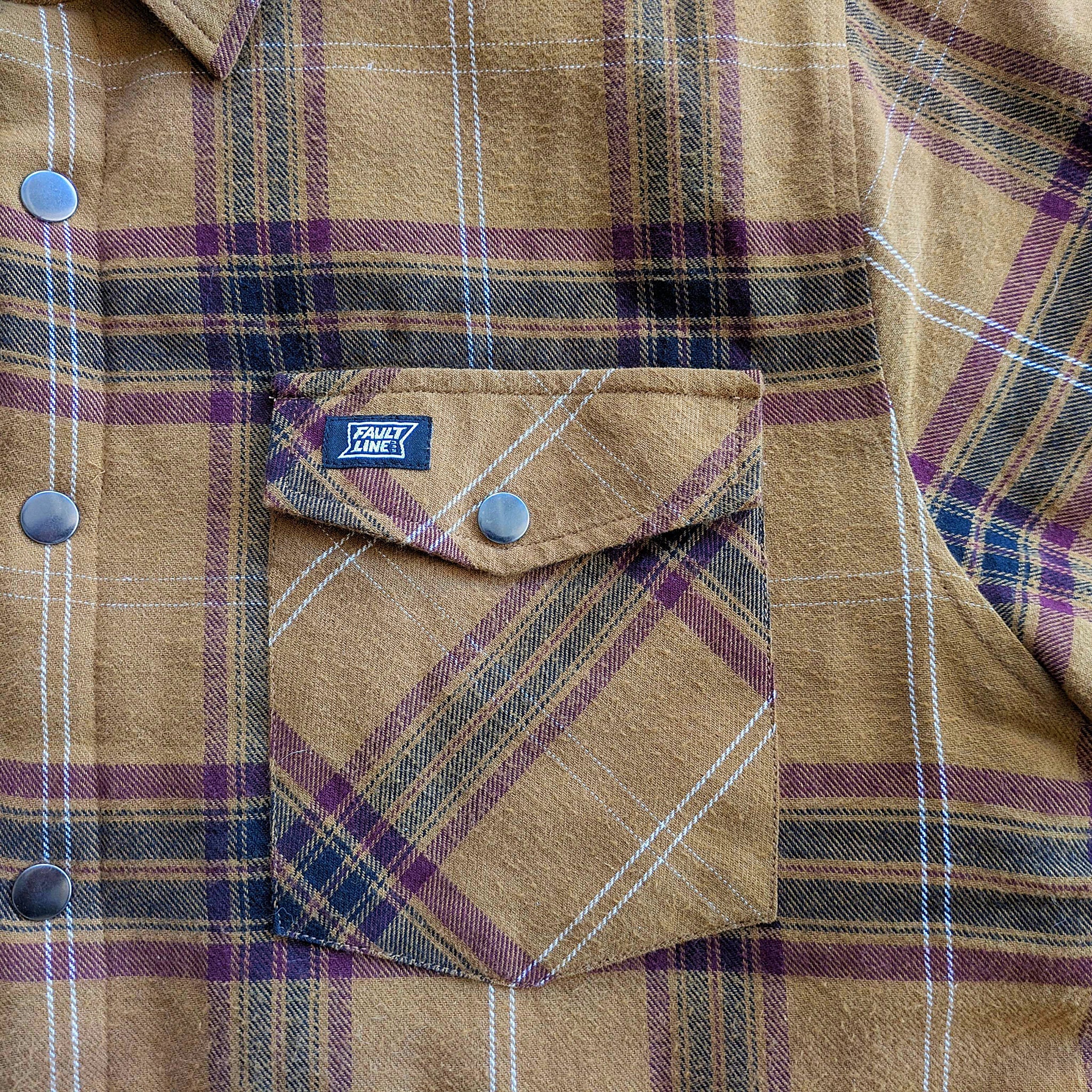 Product view 4 - Juniper Insulated Flannel Shacket - Dijon/Maroon - Faultline395