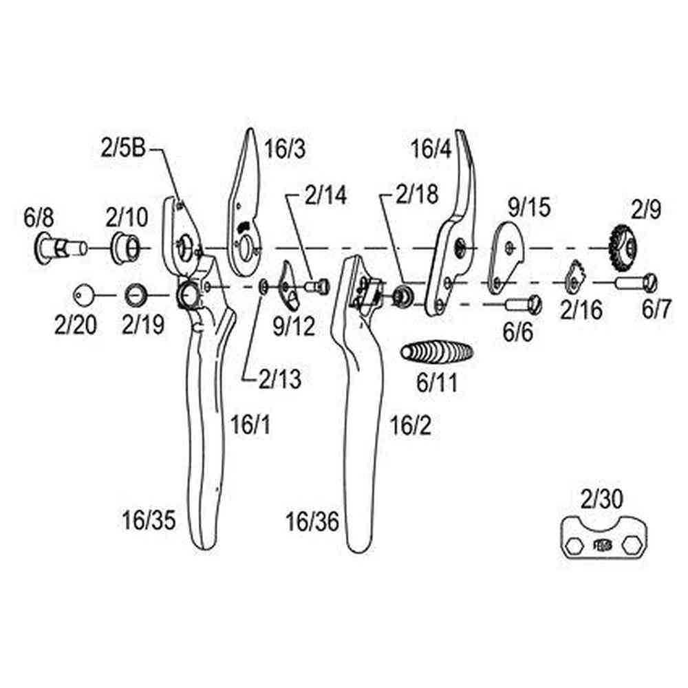 Product view 4 - Left Handed F-16 Pruning Shears - Pruner Warehouse