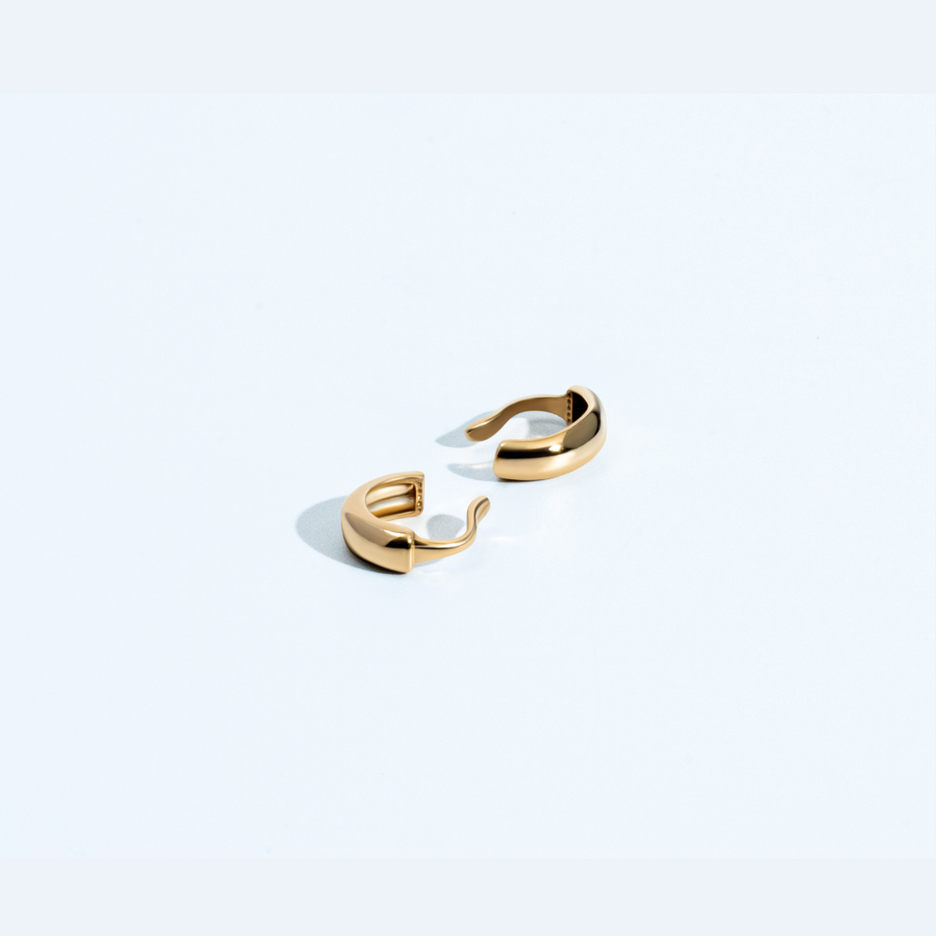 Close-up detail showing quality craftsmanship and materials - Gabrielle Gold Ear Cuff