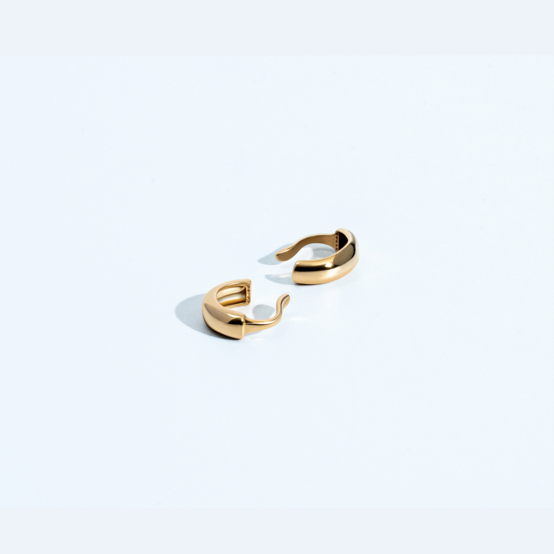 Close-up detail showing quality craftsmanship and materials - Gabrielle Gold Ear Cuff