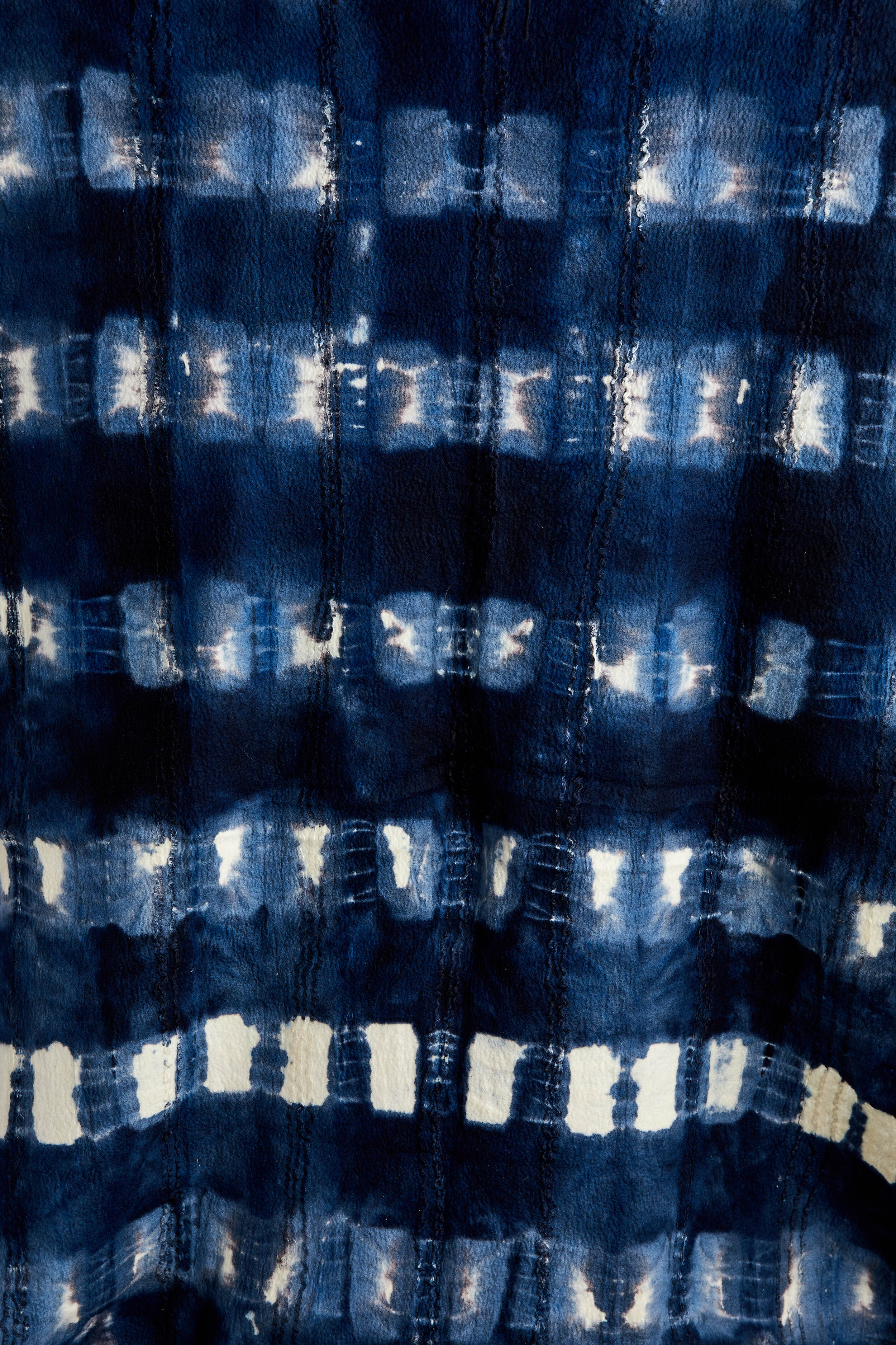 Product view 4 - Adire Tye-Dye Lightweight Wool Throw Blanket - Kanju Interiors