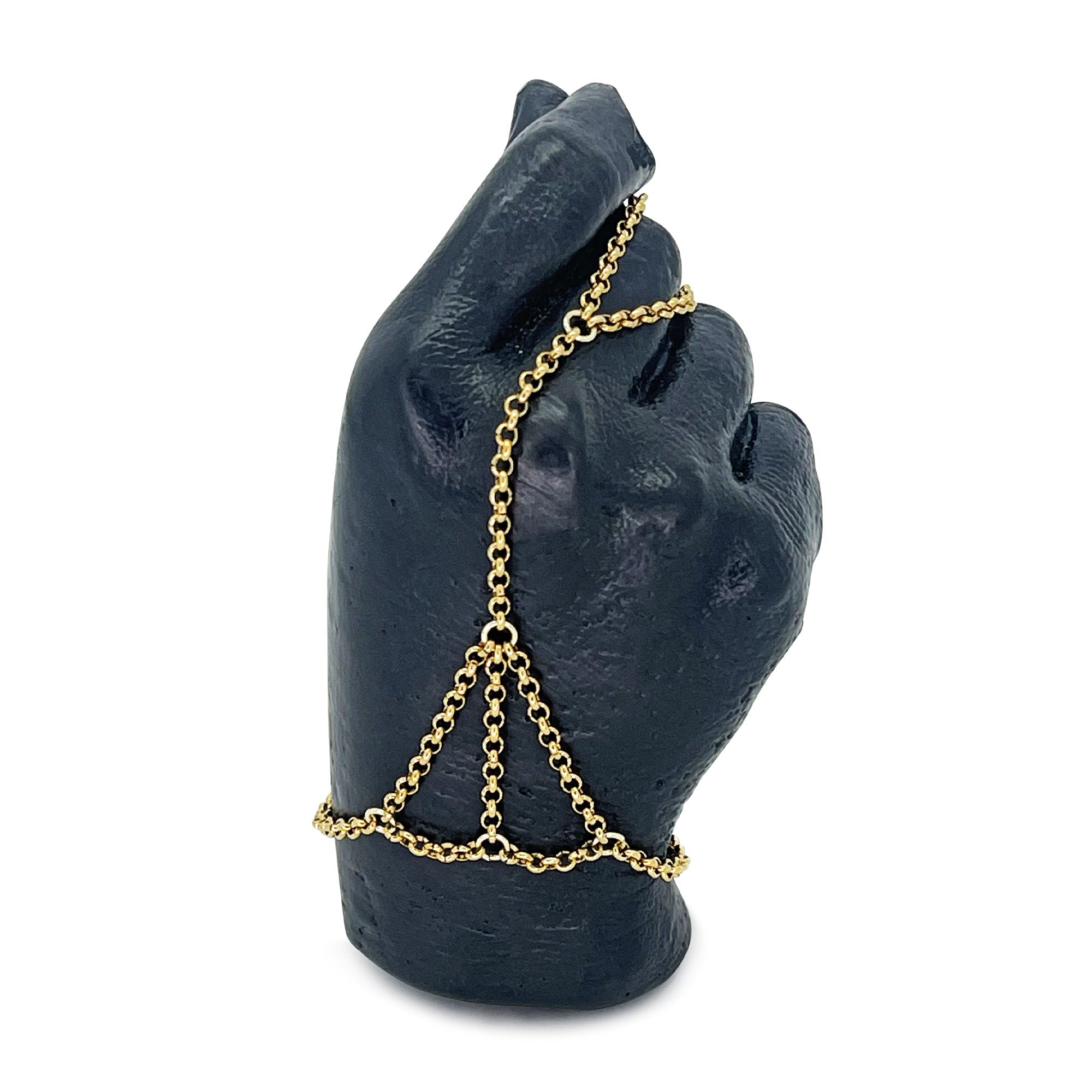 Close-up detail showing quality craftsmanship and materials - Gold Hand Chain