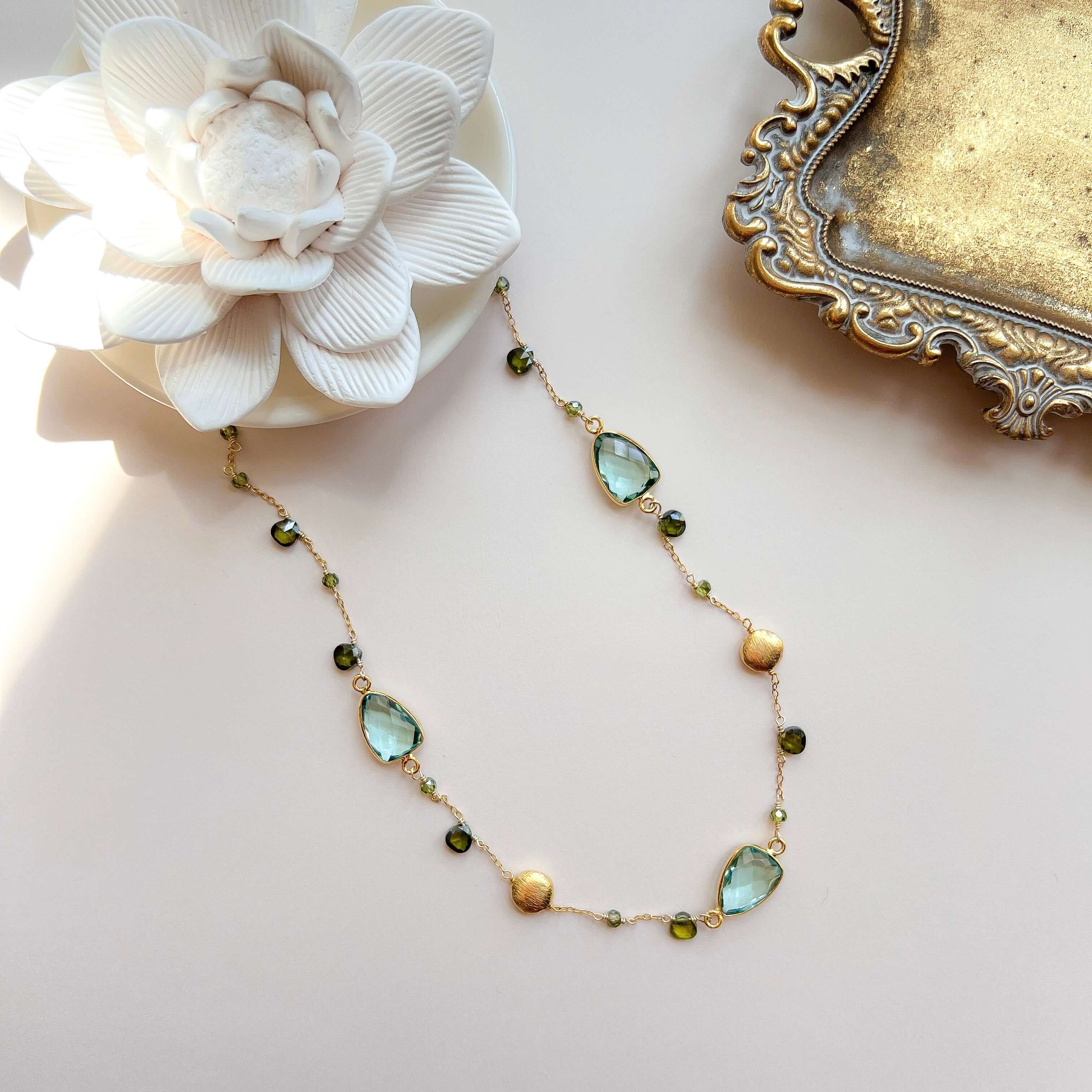 Product view 5 - PARKEN JEWELRY Green Amethyst Gold Bezel Chain - PARKEN JEWELRY